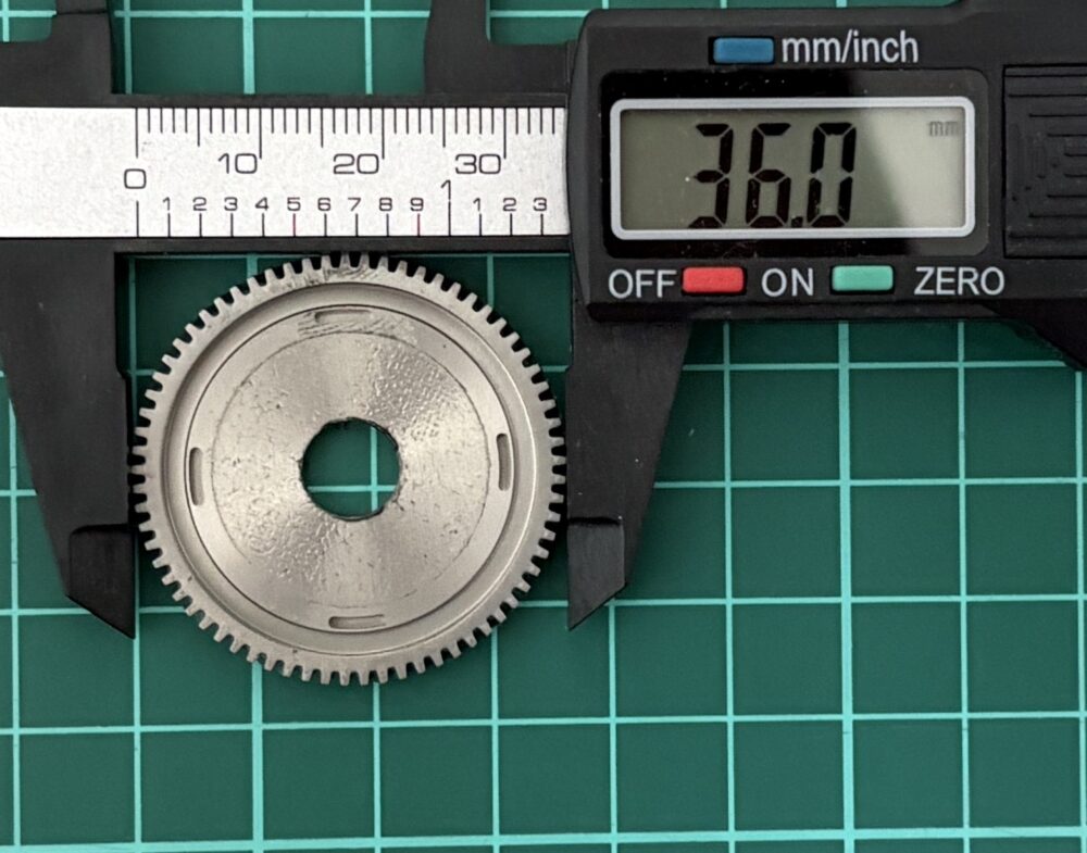 25IM Z TW 100-Cのギア直径