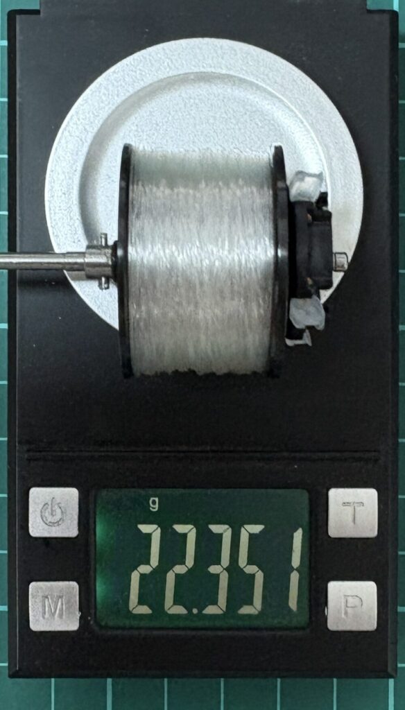 22メタニウムSEのスプール重量FC12lb×60m