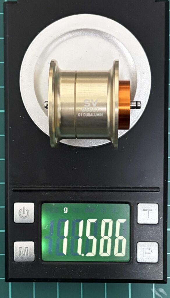 26スティーズSVライトTWのスプール重量