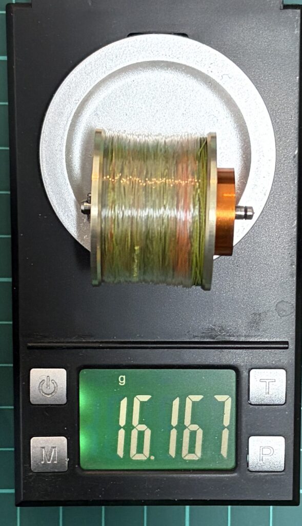 26スティーズSVライトTWのスプール重量_高比重PE