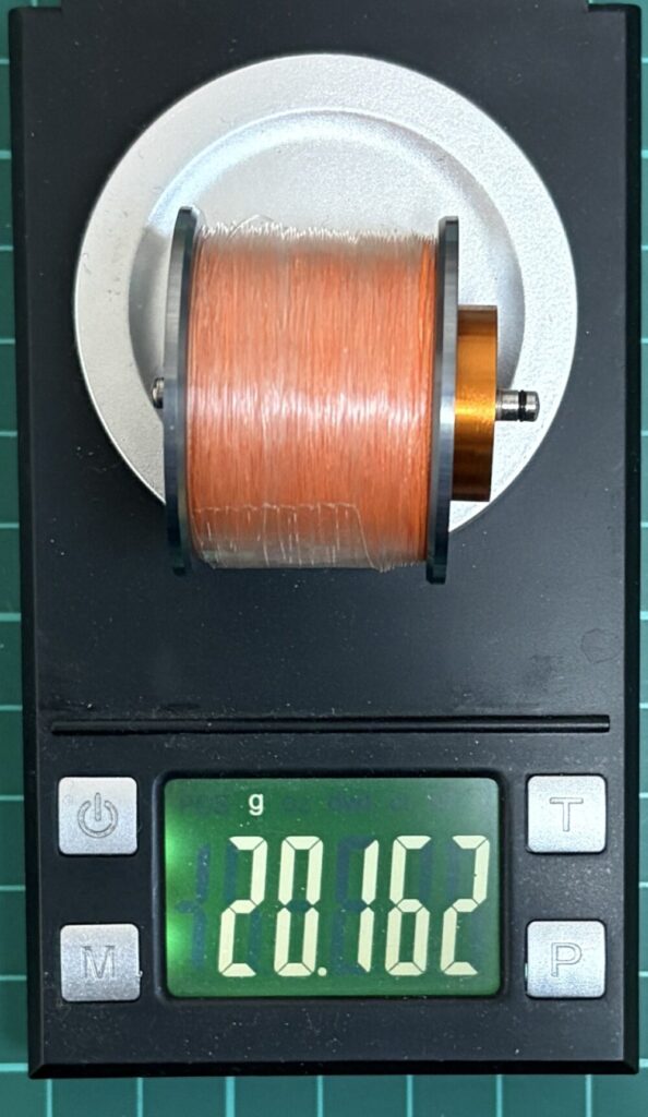 26リョウガのスプール_高比重PE2号75m+重量FC14lb×80m