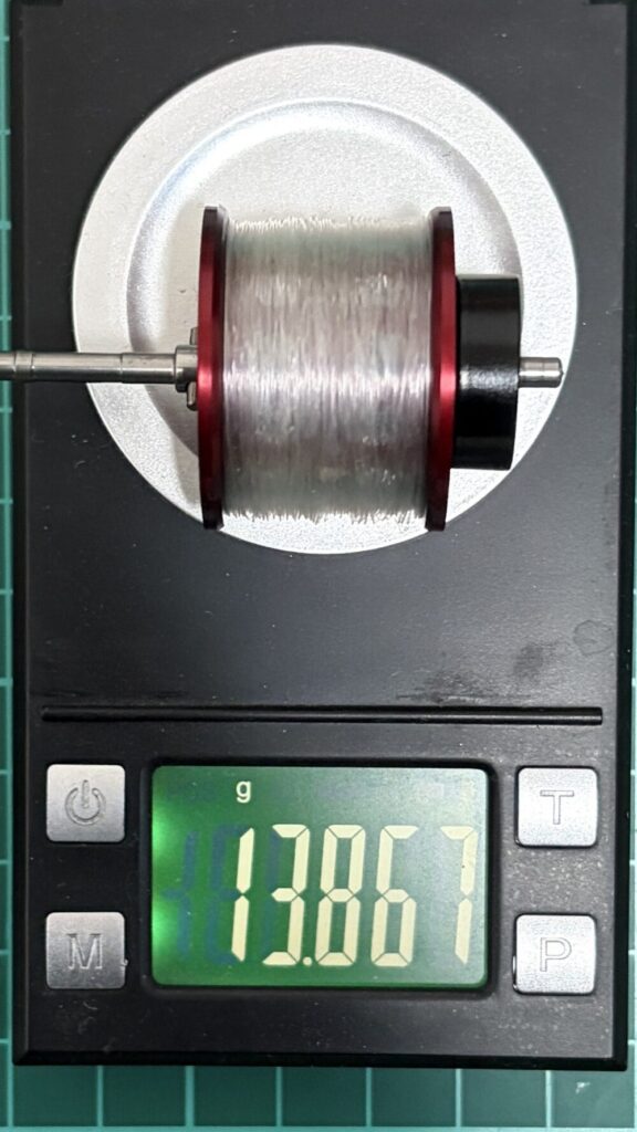 26タトゥーラBFのスプール重量FC10lb×30m