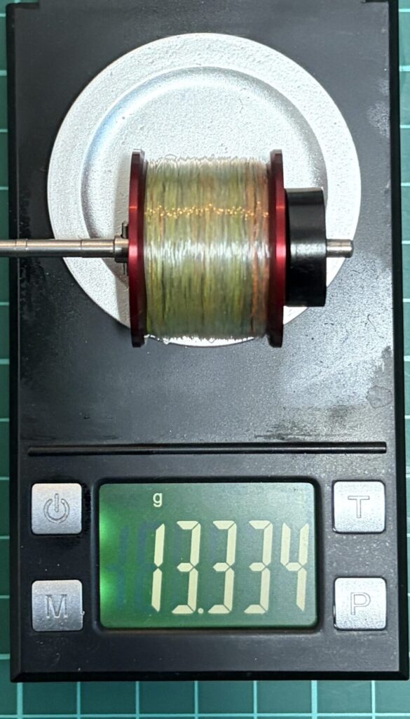 26タトゥーラBFのスプール重量高比重PE1