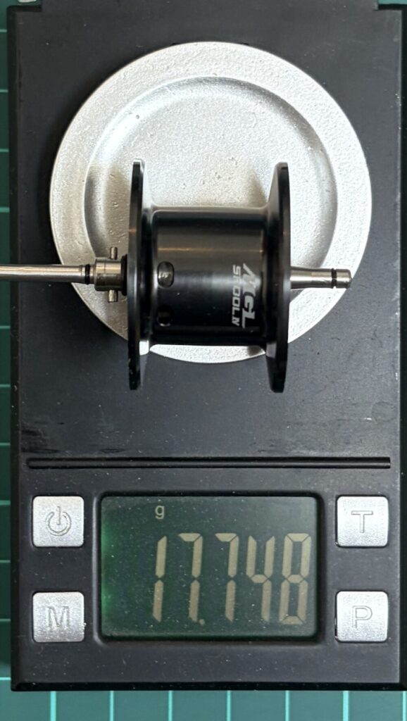 26カルカッタコンクエストDCのスプール重量